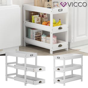 Vicco Aufbewahrungsregal Legum Weiß 66 x 66 cm mit 3 Ablagen