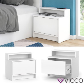 Vicco Nachttisch Naara Weiß 50,2 x 46,4 cm