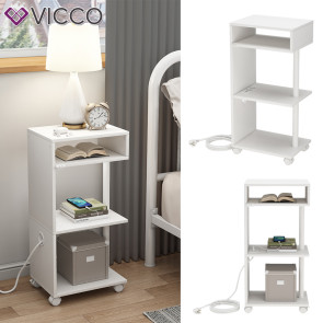 Vicco Nachttisch Barion Weiß 38 x 78 cm