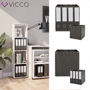 Vicco Raumteiler Würfelregal Standregal Ludus Weiß Faltbox Wohnzimmer Regal 36x145 cm modern Ablage 4 Fächer Dekoregal Ordnerregal Aufbewahrung