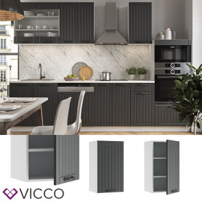 Vicco Hängeschrank Küchenschrank Küchenmöbel Fame-Line Landhaus Weiß Anthrazit 40 cm modern