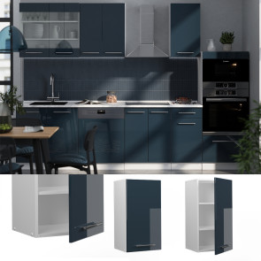 Vicco Hängeschrank Fame-Line Weiß Dunkelblau Hochglanz 40 cm