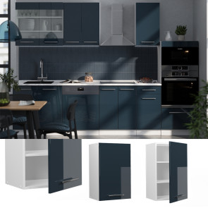 Vicco Hängeschrank Fame-Line Weiß Dunkelblau Hochglanz 45 cm