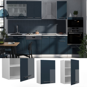 Vicco Hängeschrank Fame-Line Weiß Dunkelblau Hochglanz 50 cm