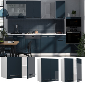 Vicco Hängeschrank Fame-Line Weiß Dunkelblau Hochglanz 60 cm