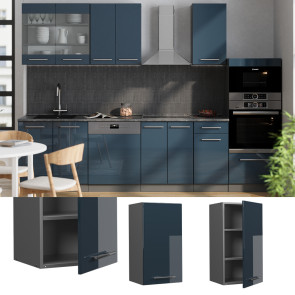 Vicco Hängeschrank Fame-Line Anthrazit Dunkelblau Hochglanz 40 cm
