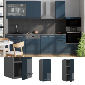 Vicco Hängeschrank Fame-Line Anthrazit Dunkelblau Hochglanz 30 cm