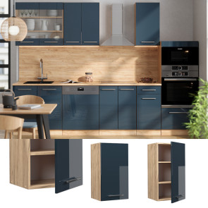 Vicco Hängeschrank Fame-Line Eiche Dunkelblau Hochglanz 40 cm