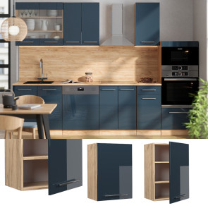 Vicco Hängeschrank Fame-Line Eiche Dunkelblau Hochglanz 50 cm