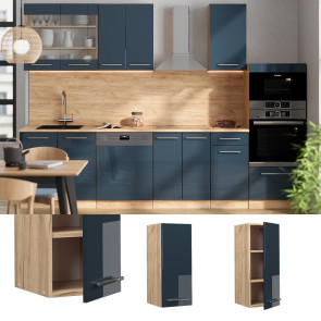 Vicco Hängeschrank Fame-Line Eiche Dunkelblau Hochglanz 30 cm