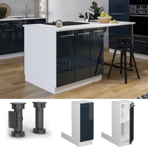 Vicco Regalinselunterschrank Fame-Line Weiß Dunkelblau Hochglanz 30 cm