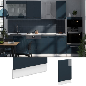 Vicco Geschirrspülerblende Fame-Line Weiß Dunkelblau Hochglanz 45 cm ohne Arbeitsplatte