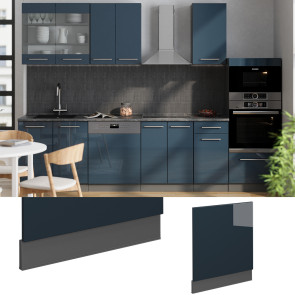 Vicco Geschirrspülerblende Fame-Line Weiß Dunkelblau Hochglanz 60 cm ohne Arbeitsplatte