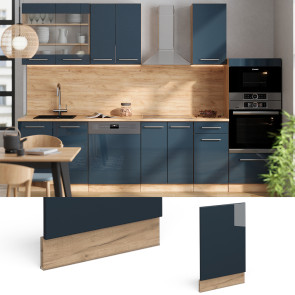 Vicco Geschirrspülerblende Fame-Line Eiche Dunkelblau Hochglanz 45 cm ohne Arbeitsplatte