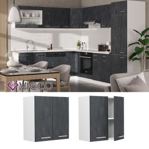 Vicco Hängeschrank R-Line Schwarz Beton Weiß 60 cm