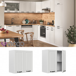 Vicco Hängeschrank Küchenschrank Küchenzeile Landhaus R-Line 60 cm Weiß-Anthrazit