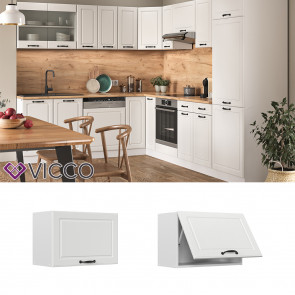 Vicco Hängeschrank Küchenschrank Küchenzeile Landhaus R-Line 60 cm flach Weiß-Anthrazit