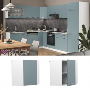 Vicco Eckhängeschrank Küchenschrank R-Line Solid Weiß Blau Grau 57 cm modern