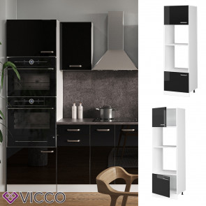 Vicco Mikrowellenschrank Küchenschrank R-Line Solid Weiß Schwarz 60 cm modern