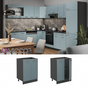 Vicco Unterschrank Küchenschrank R-Line Solid Anthrazit Blau Grau 60 cm modern