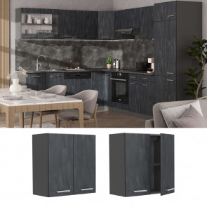 Livinity Hängeschrank R-Line Schwarz Beton Anthrazit 60 cm