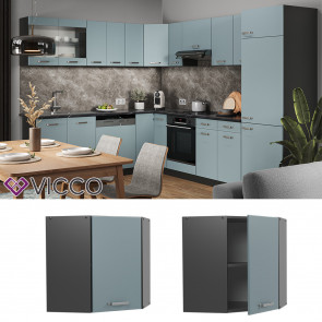 Vicco Eckhängeschrank Küchenschrank R-Line Solid Anthrazit Blau Grau 57 cm modern