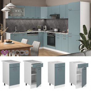 Vicco Schubunterschrank Küchenschrank R-Line Solid Weiß Blau Grau 40 cm modern Arbeitsplatte