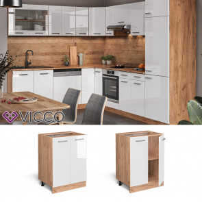 Vicco Unterschrank Küchenschrank Küchenzeile R-Line 60 cm Goldkraft Weiß