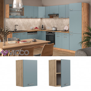 Vicco Hängeschrank Küchenschrank R-Line Solid Eiche Blau Grau 40 cm modern