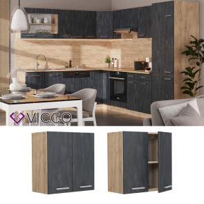 Vicco Hängeschrank R-Line Schwarz Beton Eiche 60 cm