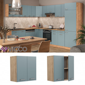 Vicco Hängeschrank Küchenschrank R-Line Solid Eiche Blau Grau 60 cm modern