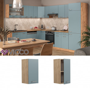 Vicco Hängeschrank Küchenschrank R-Line Solid Eiche Blau Grau 30 cm modern