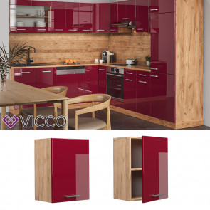 Vicco Hängeschrank Küchenschrank Küchenzeile R-Line 45 cm Eiche Bordeaux Tür Fächer