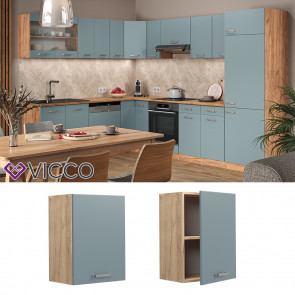 Vicco Hängeschrank Küchenschrank R-Line Solid Eiche Blau Grau 45 cm modern