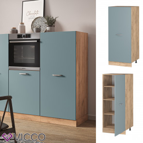 Vicco Vorratsschrank Küchenschrank R-Line Solid Eiche Blau Grau 60 cm modern große Tür