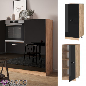 Vicco Vorratsschrank Küchenschrank R-Line Solid Eiche Schwarz 60 cm modern große Tür