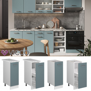 Vicco Apothekerunterschrank Küchenschrank R-Line Solid Weiß Blau Grau 30 cm modern Arbeitsplatte