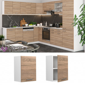 Vicco Hängeschrank Küchenschrank Küchenzeile R-Line 45 cm Weiß Sonoma Tür Fächer