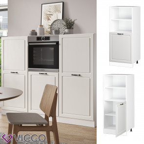 Vicco Backofenumbauschrank Küchenschrank Küchenzeile R-Line Landhaus 60 cm Weiß kleine Tür