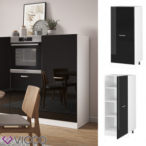 Vicco Vorratsschrank Küchenschrank R-Line Solid Weiß Schwarz 60 cm modern große Tür