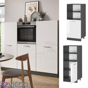 Vicco Backofenumbauschrank Küchenschrank Küchenzeile R-Line 60 cm Anthrazit Weiß kleine Tür