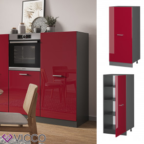 Vicco Backofenumbauschrank Küchenschrank Küchenzeile R-Line 60 cm Anthrazit Bordeaux große Tür