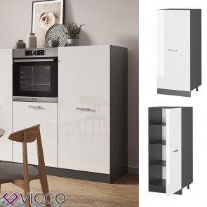 Vicco Backofenumbauschrank Küchenschrank Küchenzeile R-Line 60 cm Anthrazit Weiß große Tür