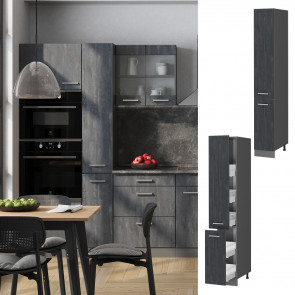 Vicco Apothekerhochschrank R-Line Schwarz Beton Anthrazit 30 cm