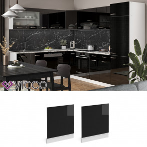 Vicco Geschirrspülerblende Küchenmöbel R-Line Solid Weiß Schwarz 60 cm modern