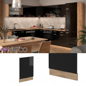 Vicco Geschirrspülerblende Küchenmöbel R-Line Solid Eiche Schwarz 45 cm modern