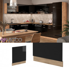 Vicco Geschirrspülerblende Küchenmöbel R-Line Solid Eiche Schwarz 60 cm modern