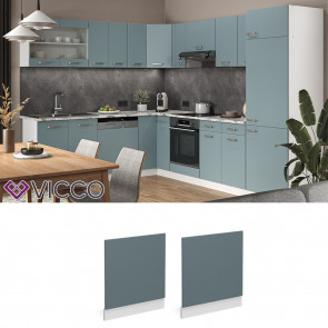 Vicco Geschirrspülerblende Küchenmöbel R-Line Solid Weiß Schwarz 60 cm modern Arbeitsplatte