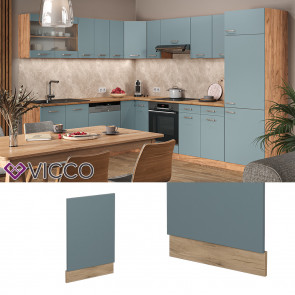 Vicco Geschirrspülerblende Küchenmöbel R-Line Solid Eiche Blau Grau 45 cm modern