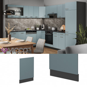 Vicco Geschirrspülerblende Küchenmöbel R-Line Solid Anthrazit Blau Grau 45 cm modern